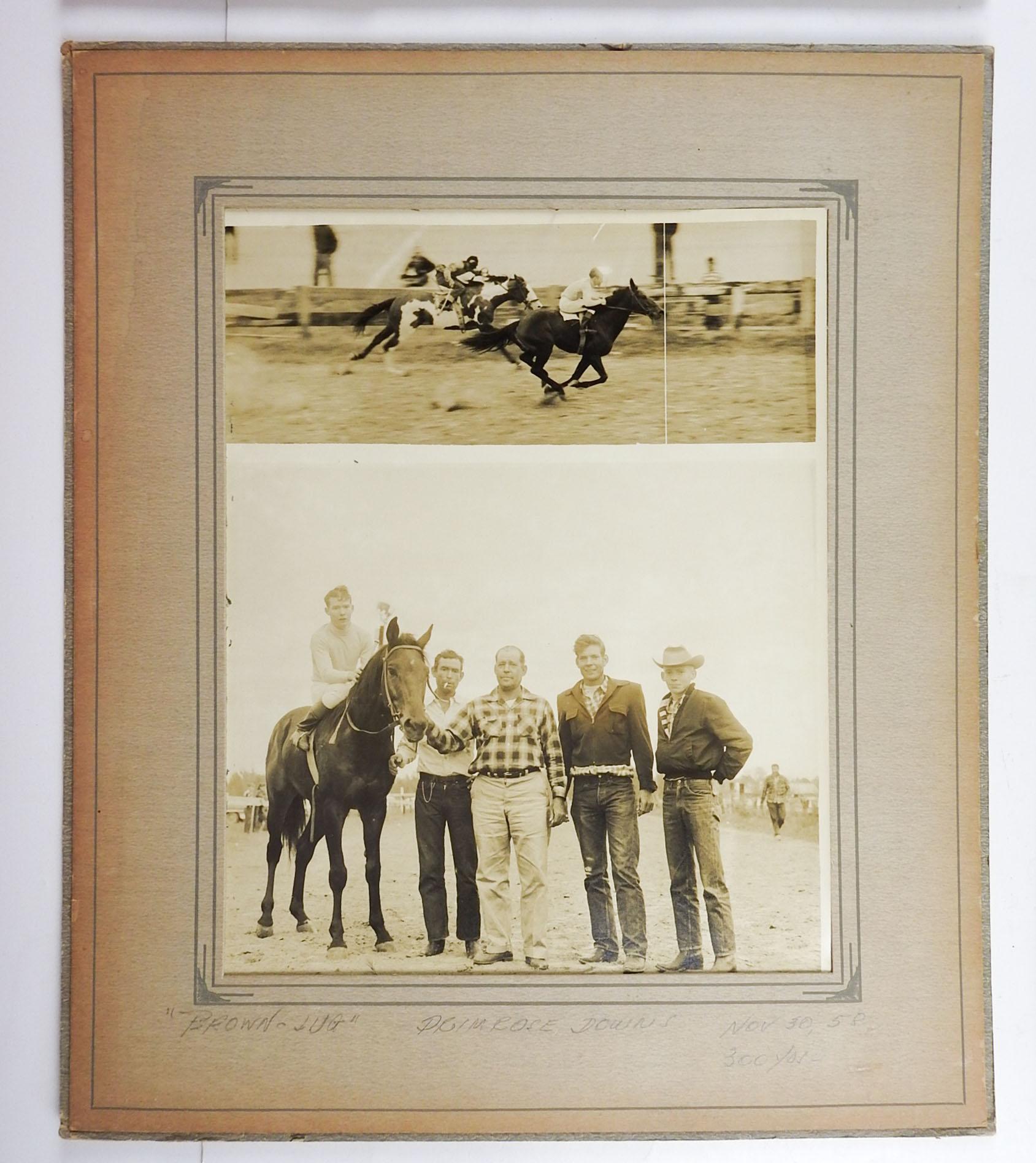 Photographies de courses de chevaux des années 1950 - Lot de 4 Bon état - En vente à Seguin, TX