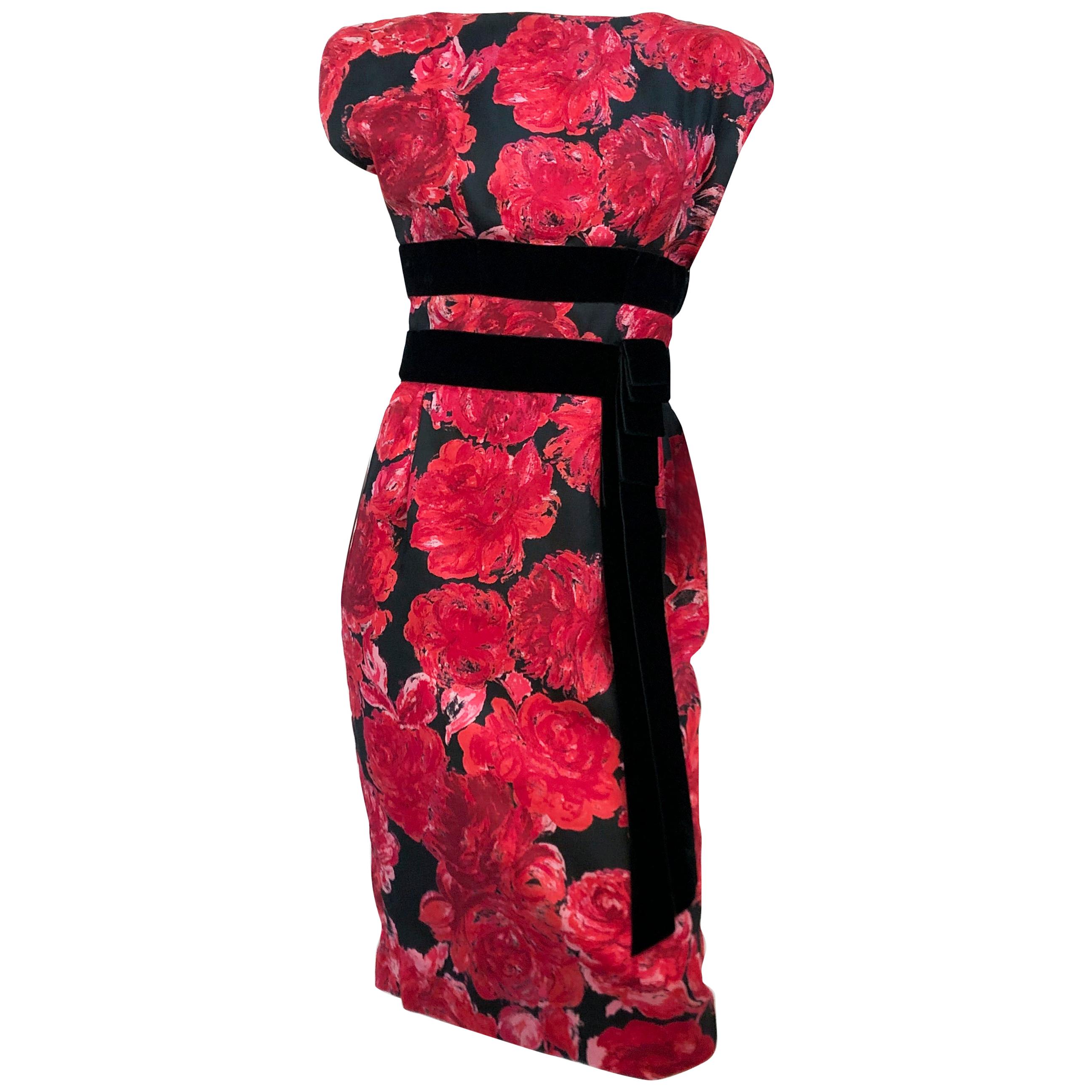 1950s Howard Greer and Bruce MacIntosh Silk Printed Dress For Sale at ...