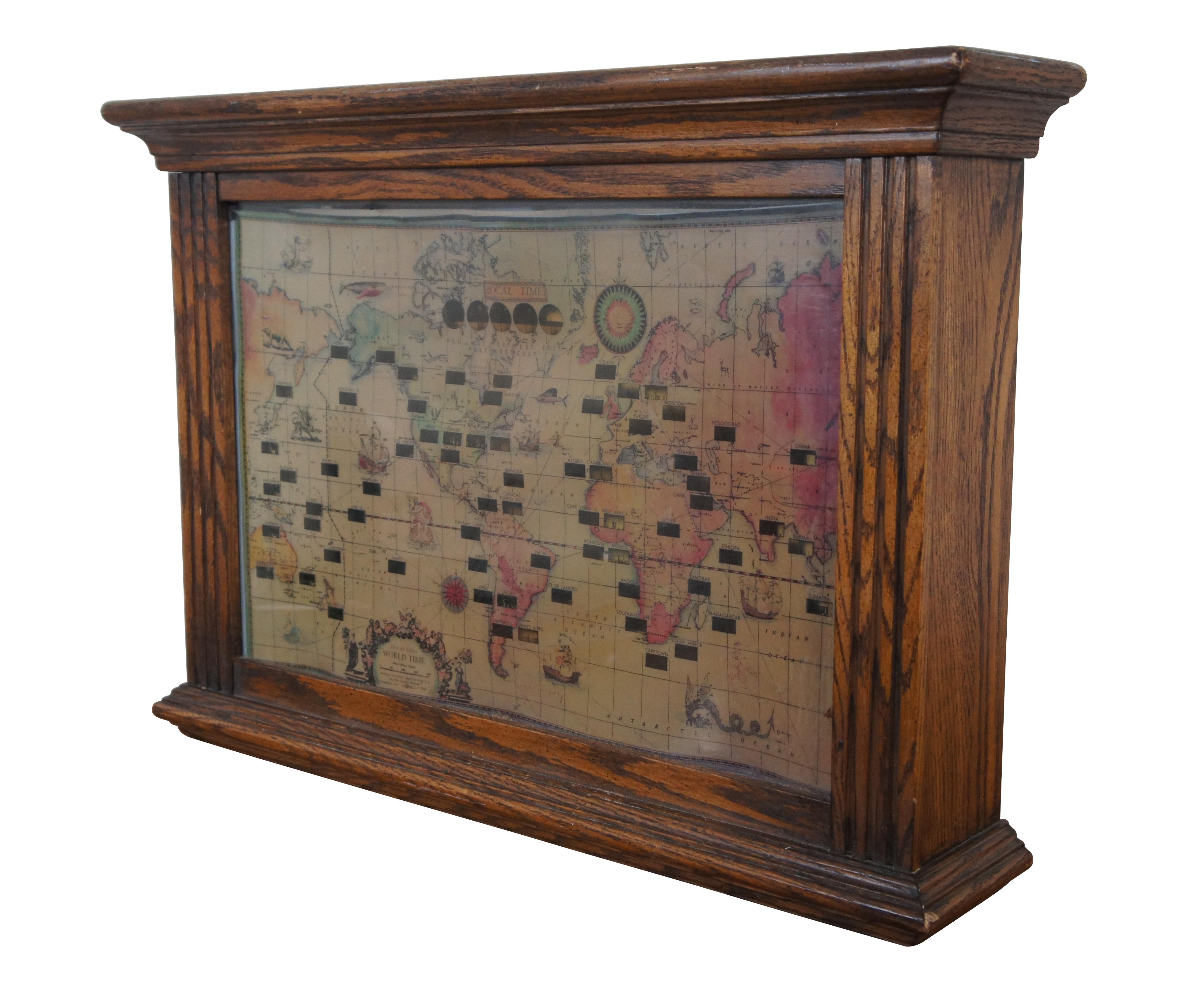 1950’s Howard Miller World Time Zone Illuminated Mantel Clock 612371