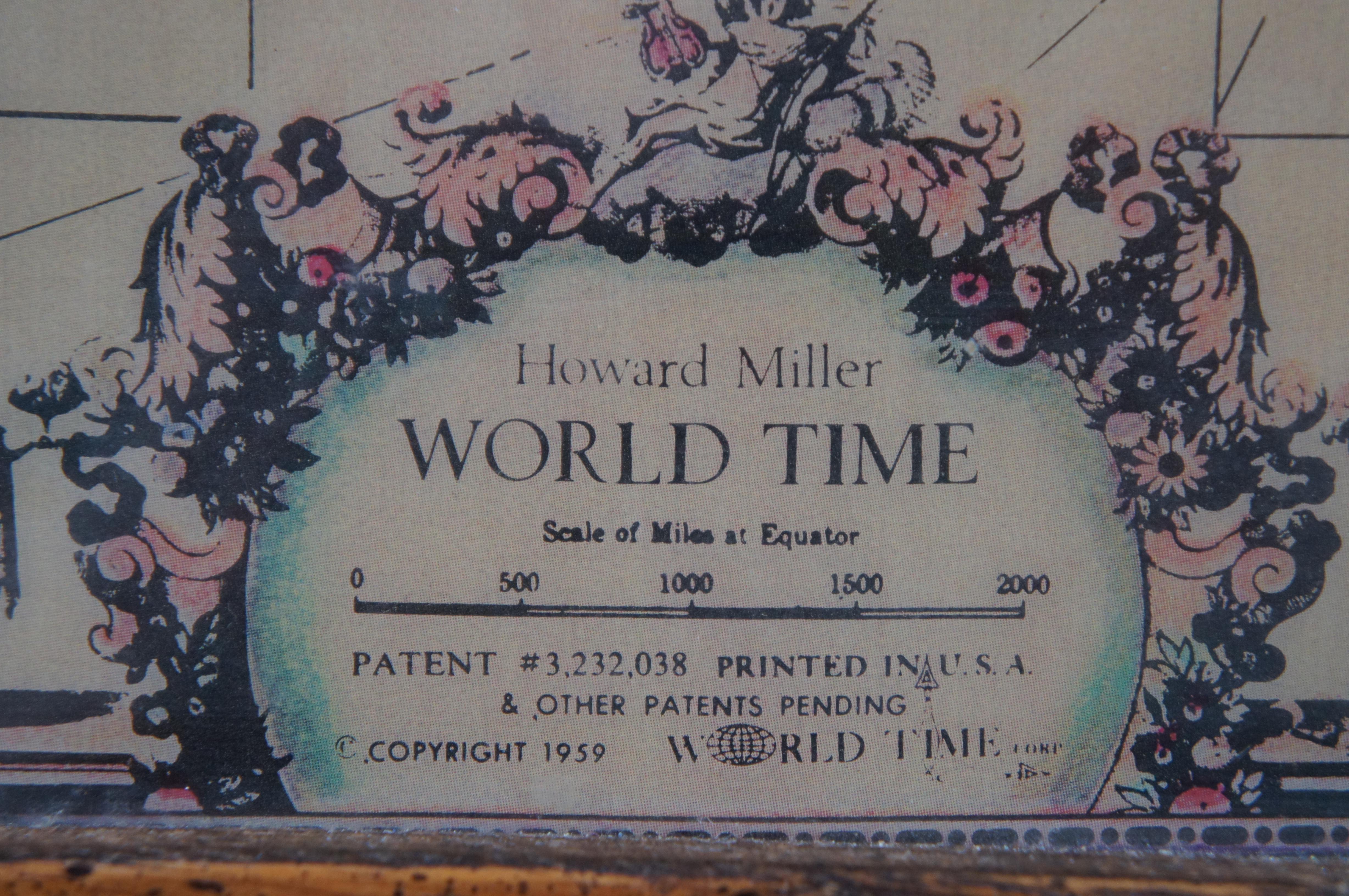 1950’s Howard Miller World Time Zone Illuminated Mantel Clock 612371