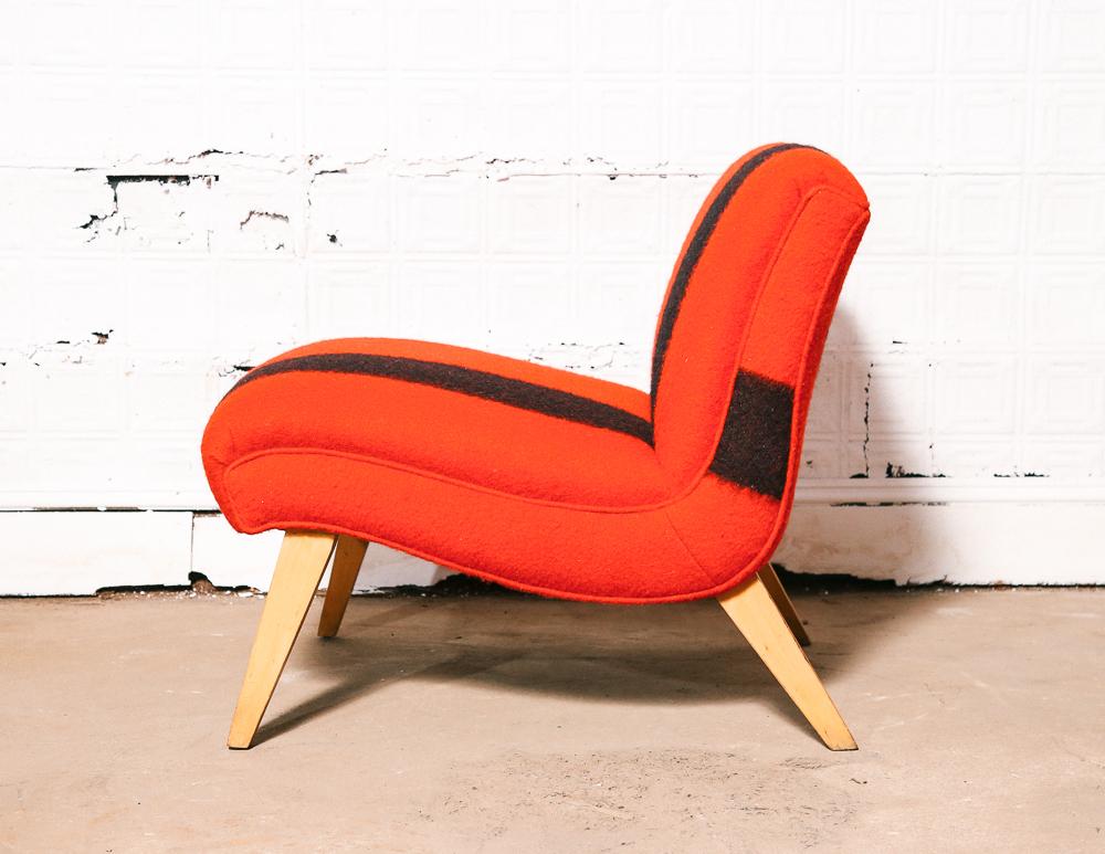 1950s Hudson's Bay Blanket Upholstered Slipper Chair 2