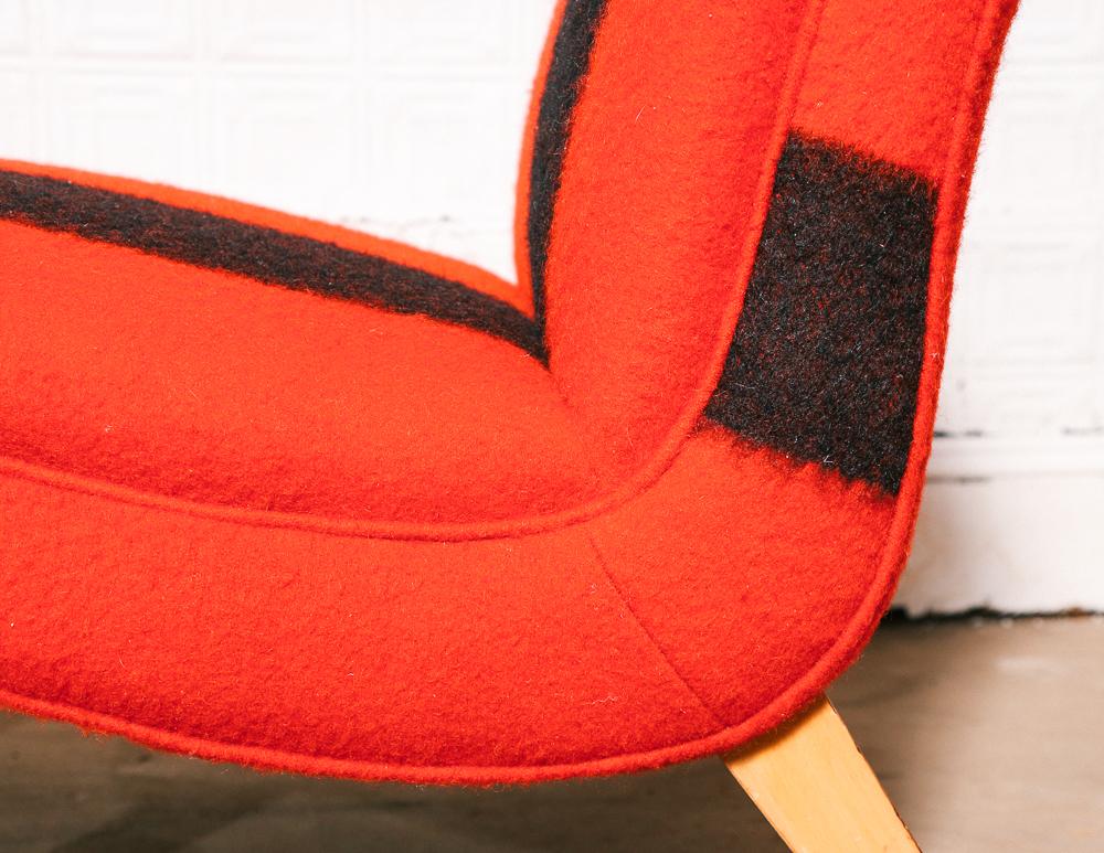 1950s Hudson's Bay Blanket Upholstered Slipper Chair 3