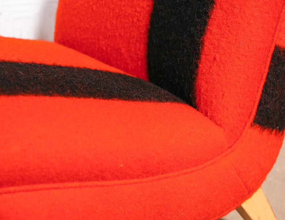1950s Hudson's Bay Blanket Upholstered Slipper Chair 4