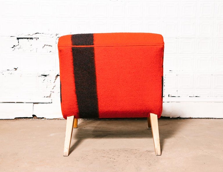 1950s Hudson's Bay Blanket Upholstered Slipper Chair at 1stDibs