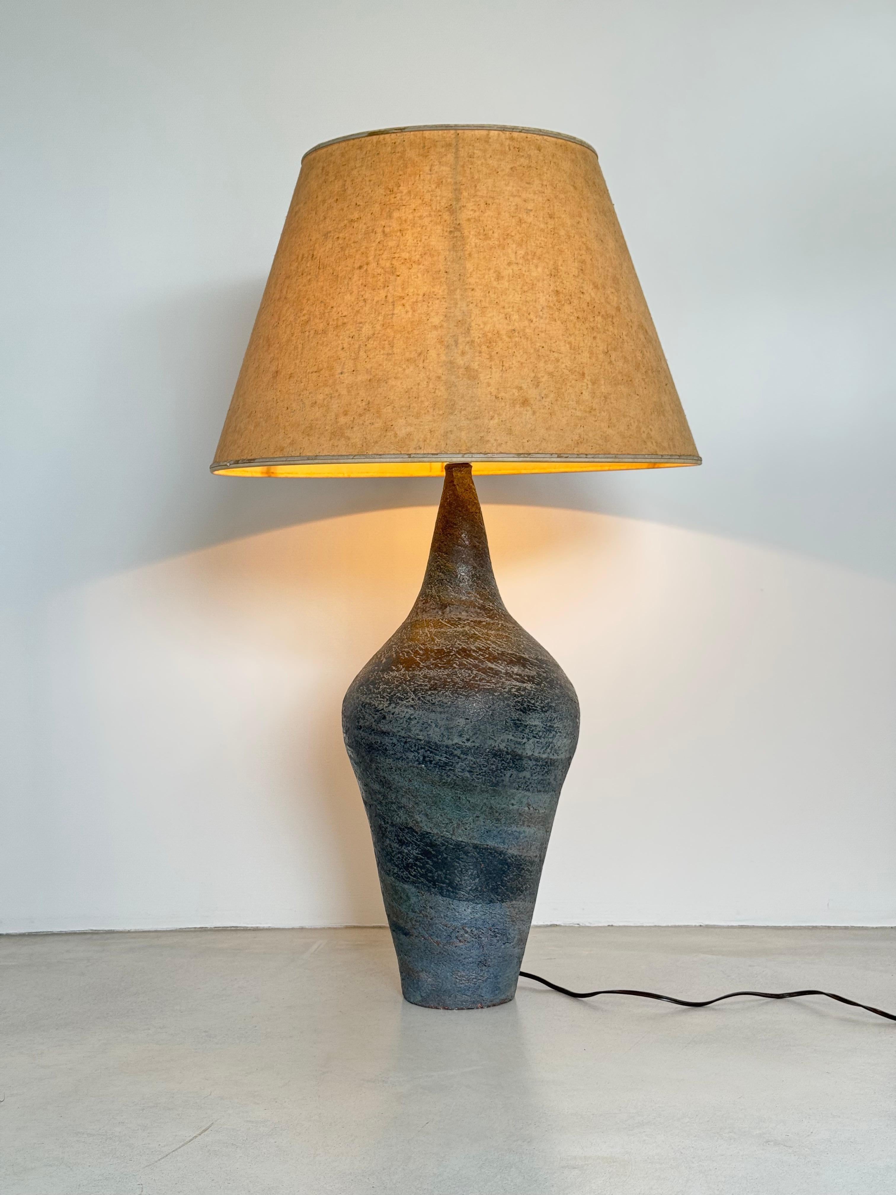 Fait main 1960s Huge ceramic Lamp – Attributed to the French Ceramicists 