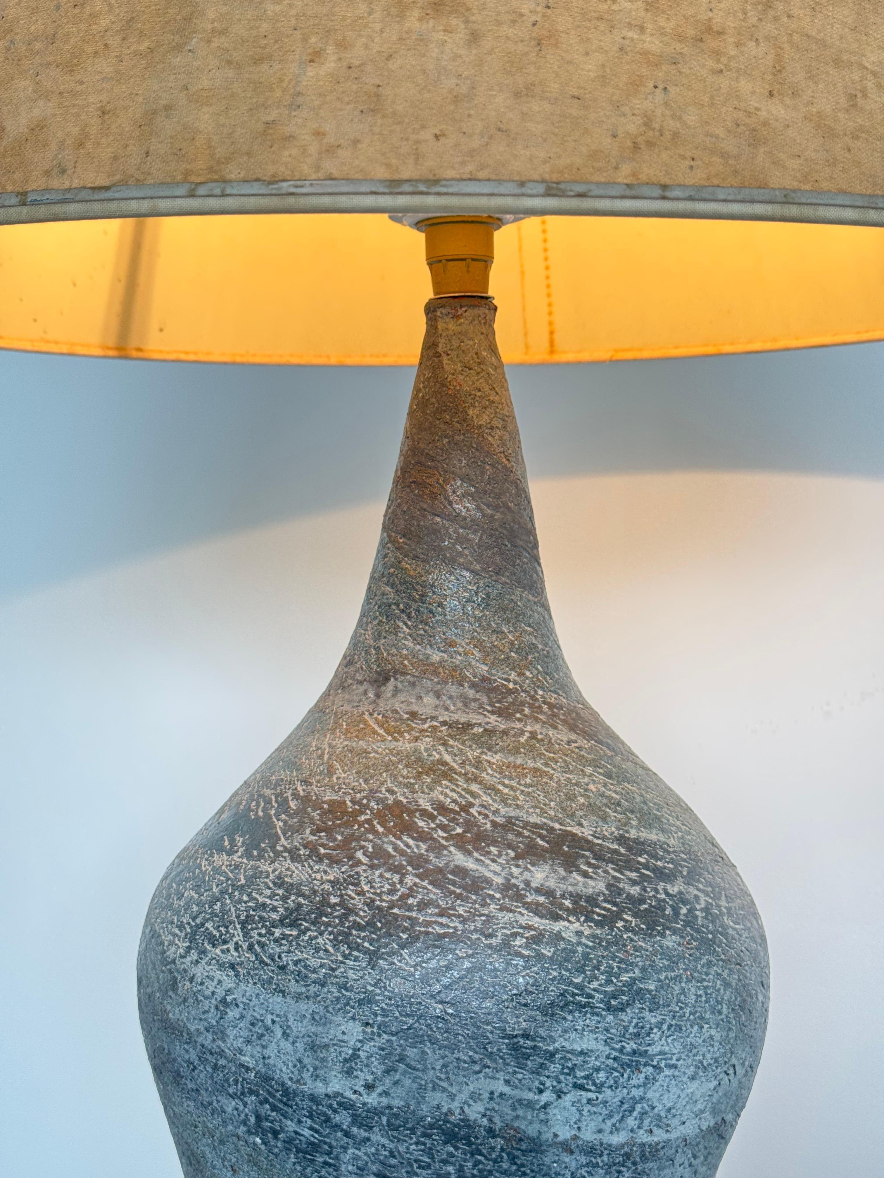 1960s Huge ceramic Lamp – Attributed to the French Ceramicists 