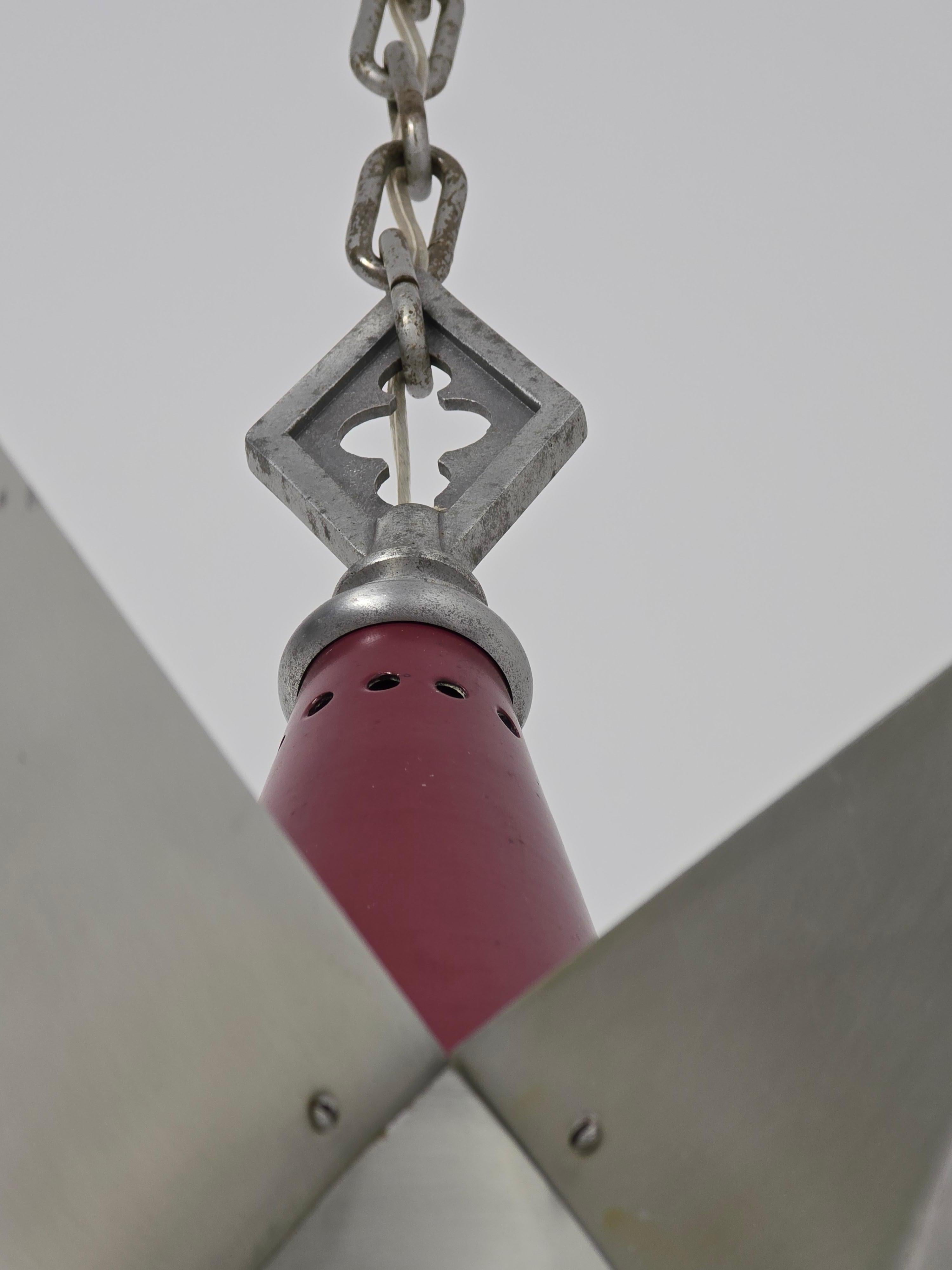 1950s  Huge Church Star Shaped Pendant  with 5 lights For Sale 12