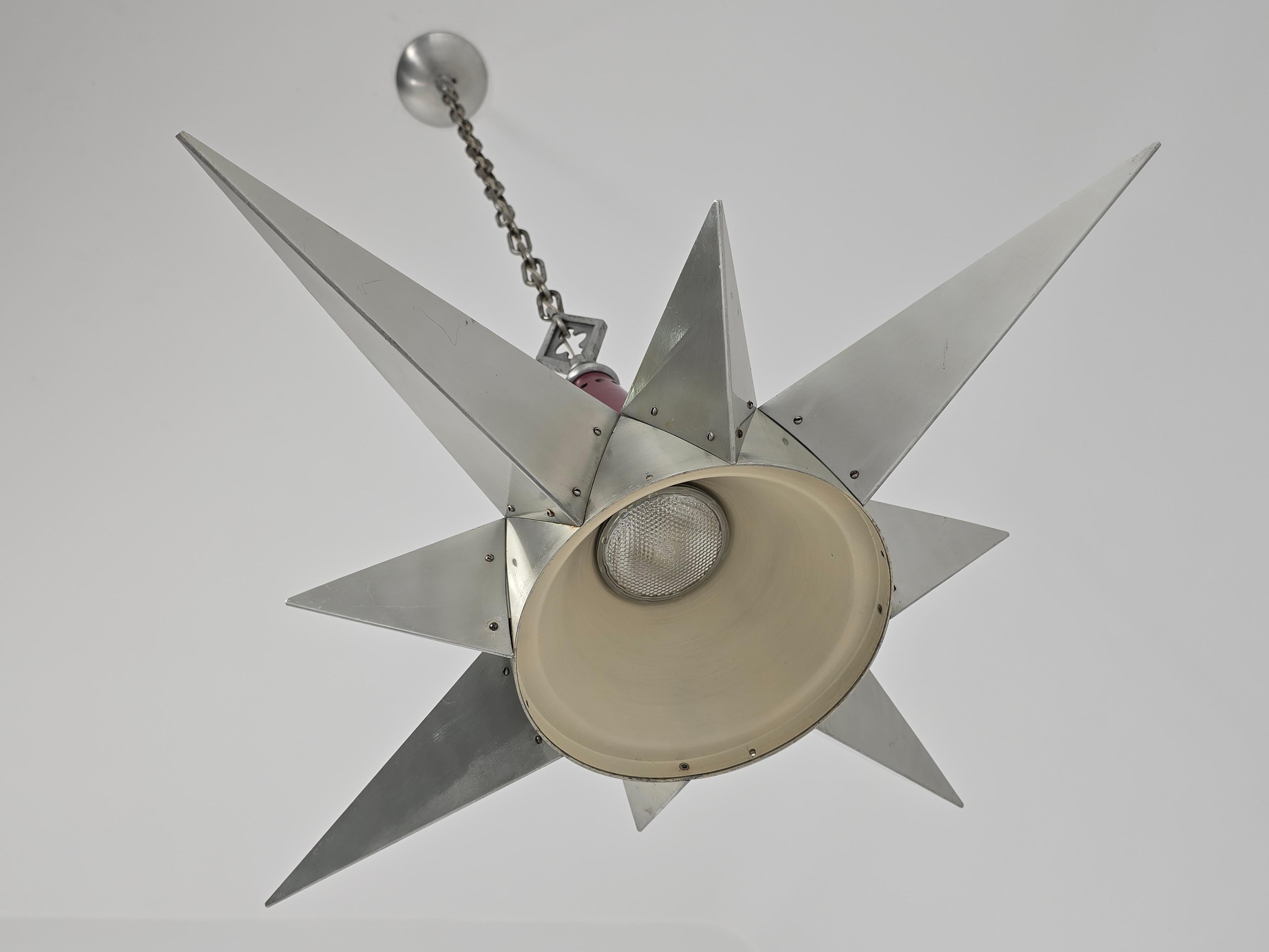 1950s  Huge Church Star Shaped Pendant  with 5 lights For Sale 1