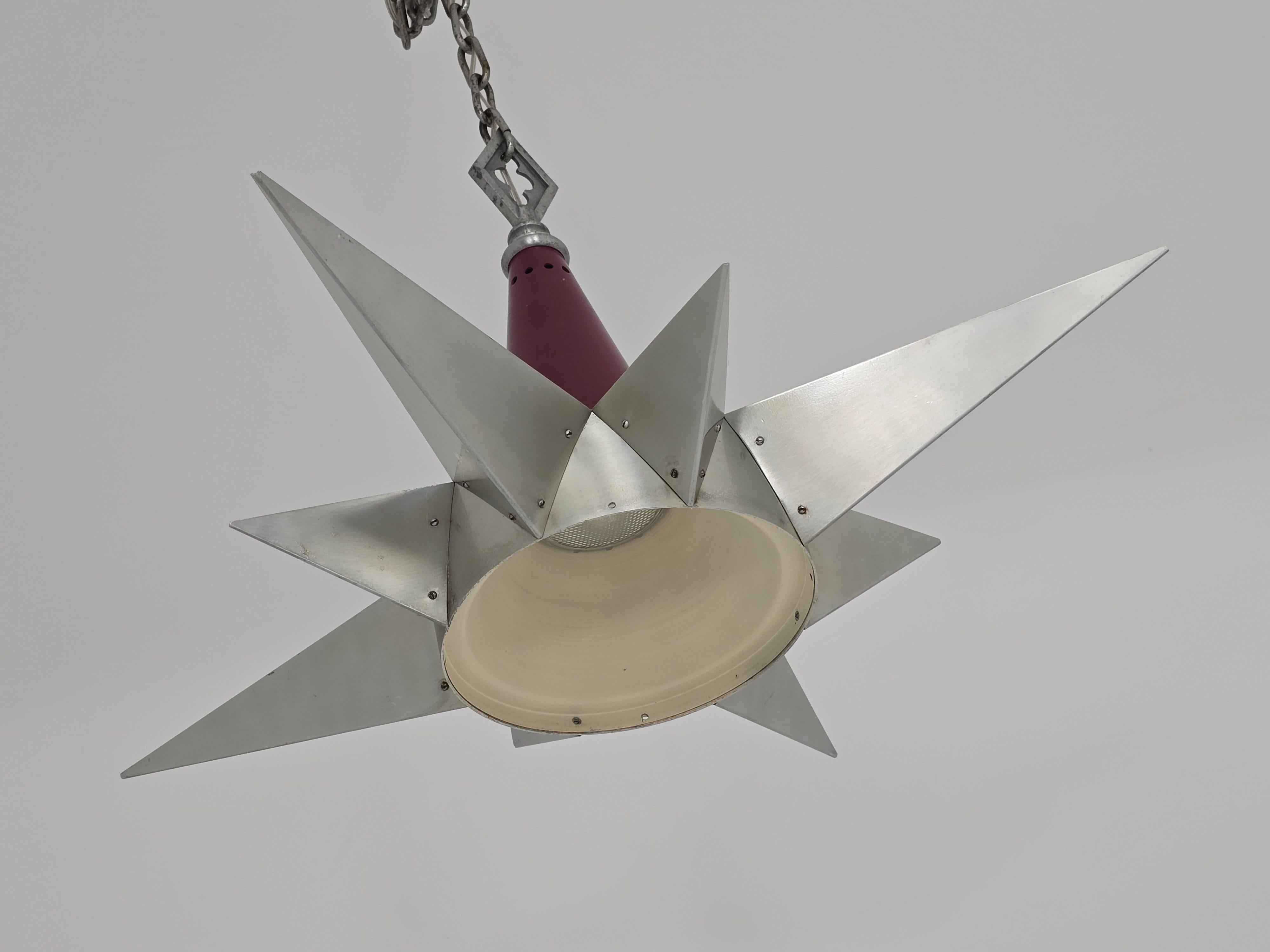 1950s  Huge Church Star Shaped Pendant  with 5 lights For Sale 2