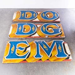 1950s Huge Original Hand Painted Dodgems Sign, Seven Metres