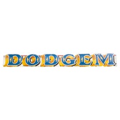 Insegna Dodgems originale, enorme e dipinta a mano degli anni '50 - sette metri