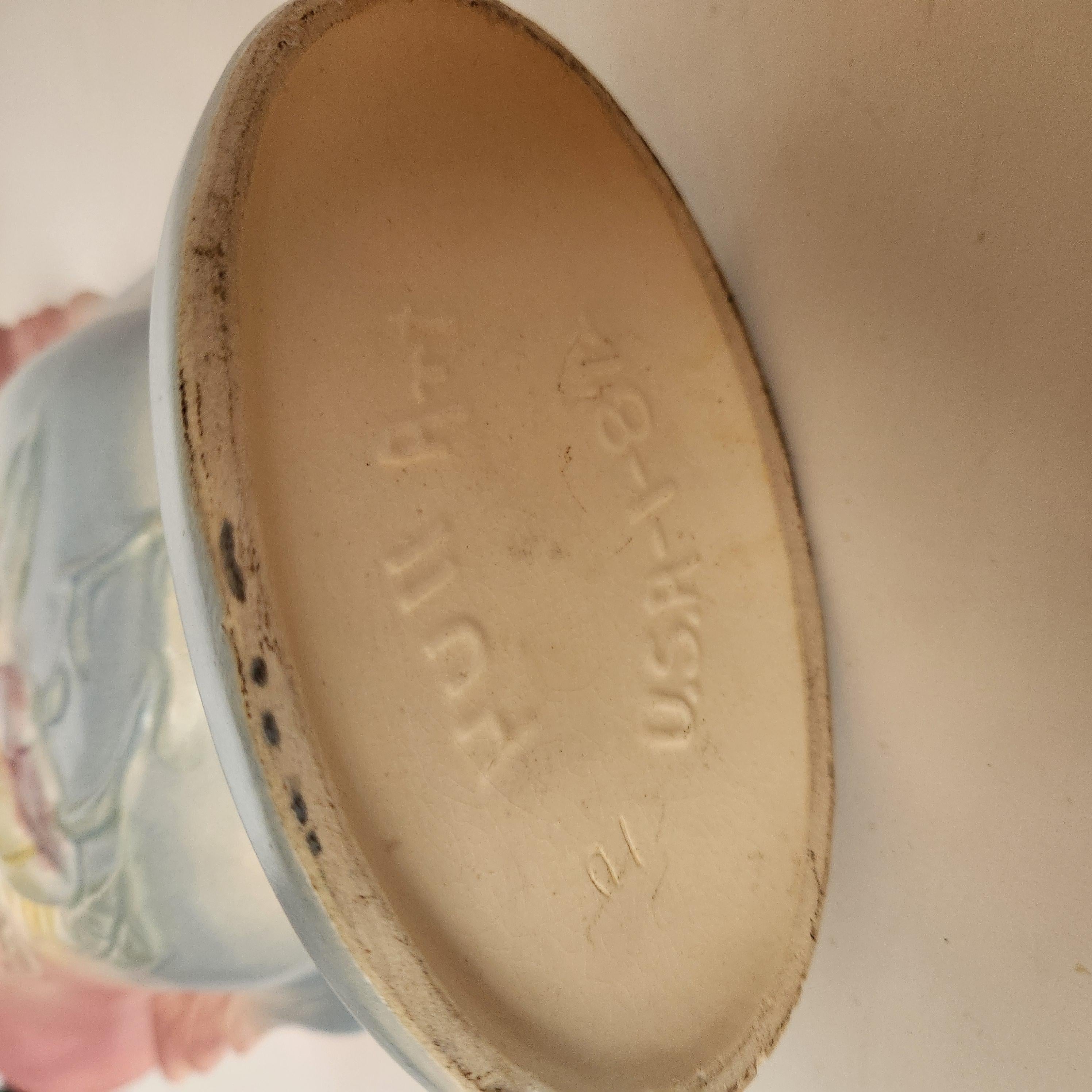 1950s Hull Pottery Pink Vase Art Deco Double Handle For Sale 3
