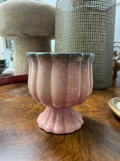 1950s Hull Pottery Pink and Turquoise Footed Planter