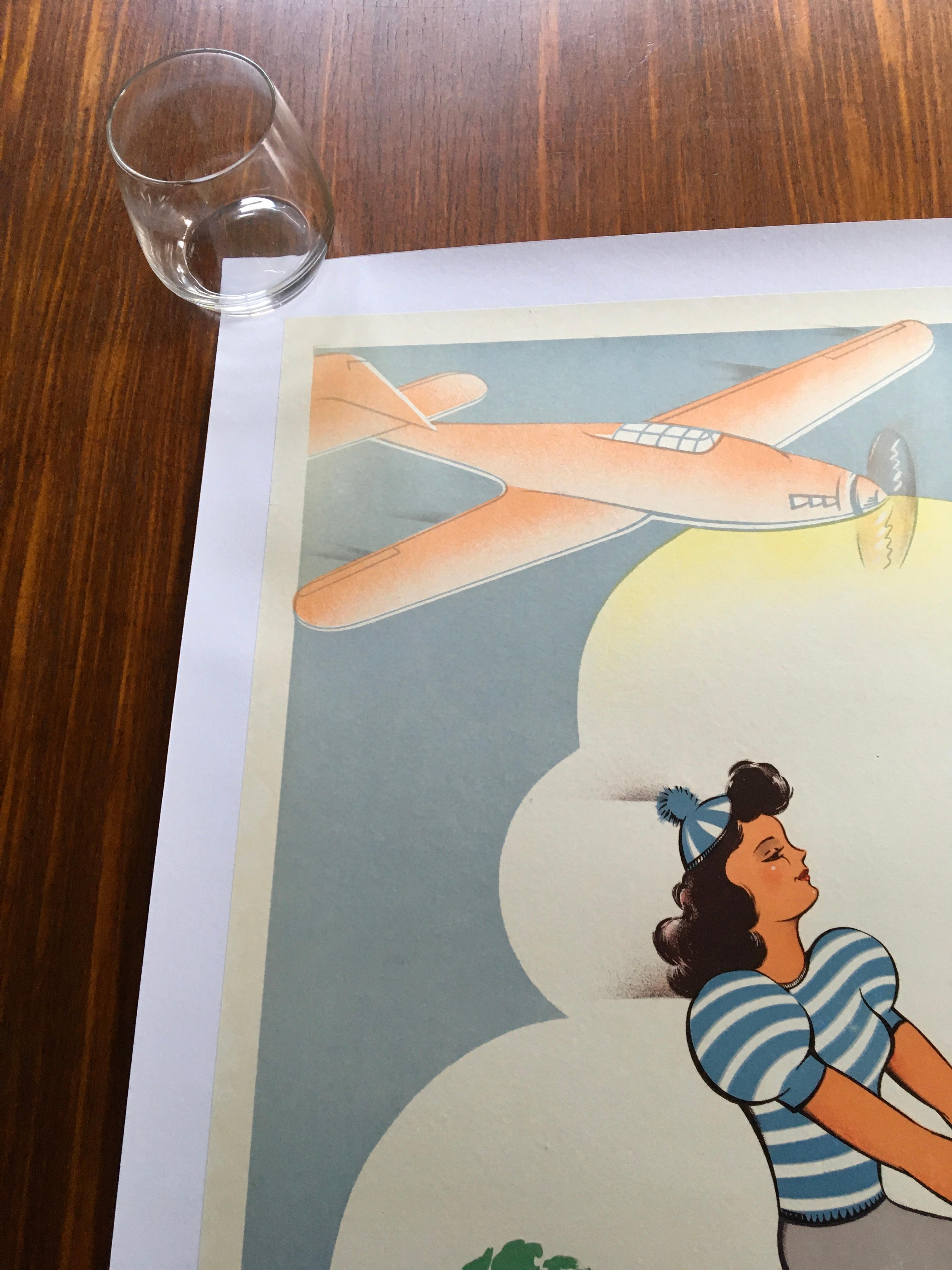 1950s Hurricane Bicycle Poster, Linen Backed, Belgium 2
