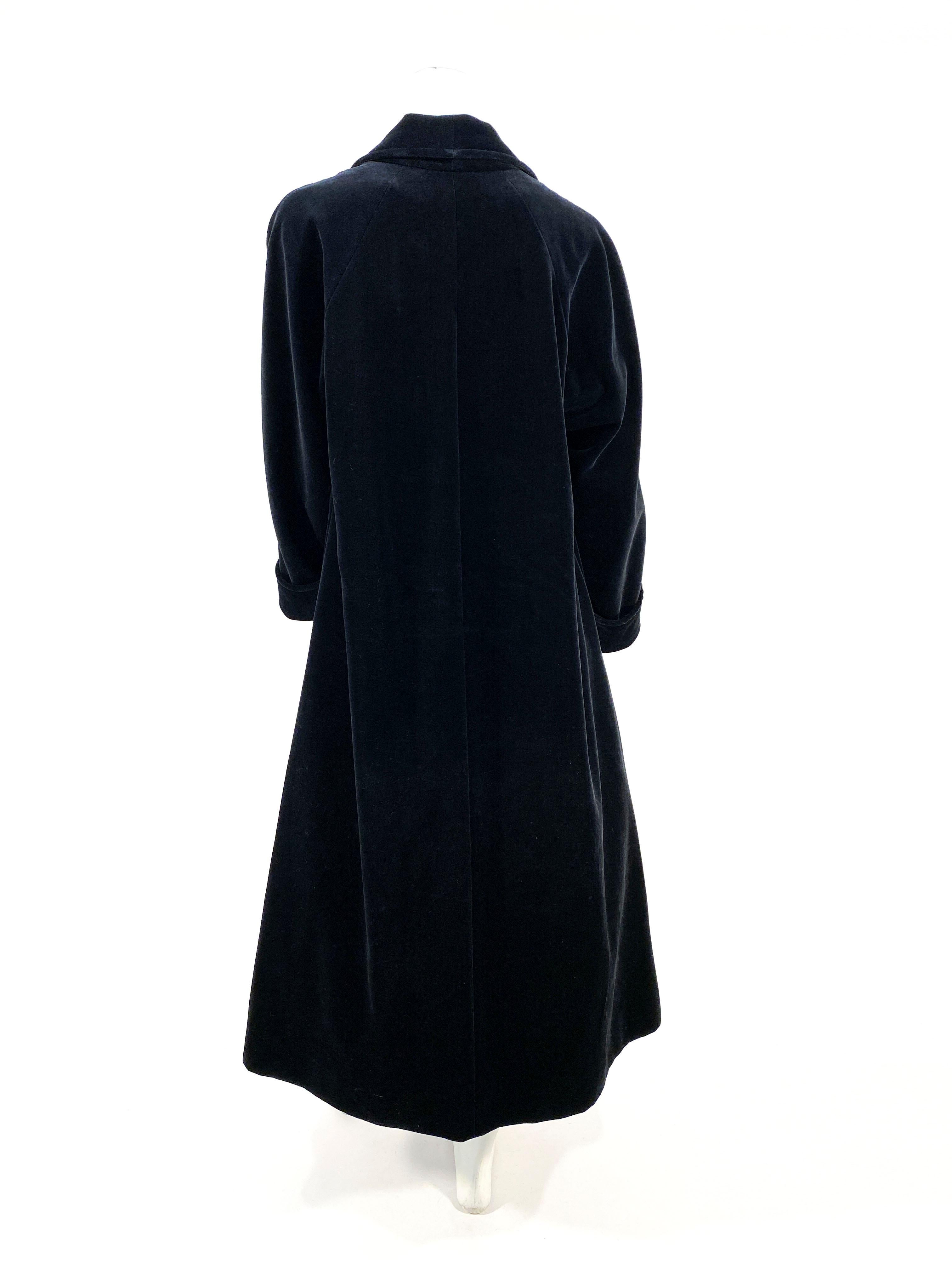 1950s I. Magnin Black Velvet Evening Coat 1