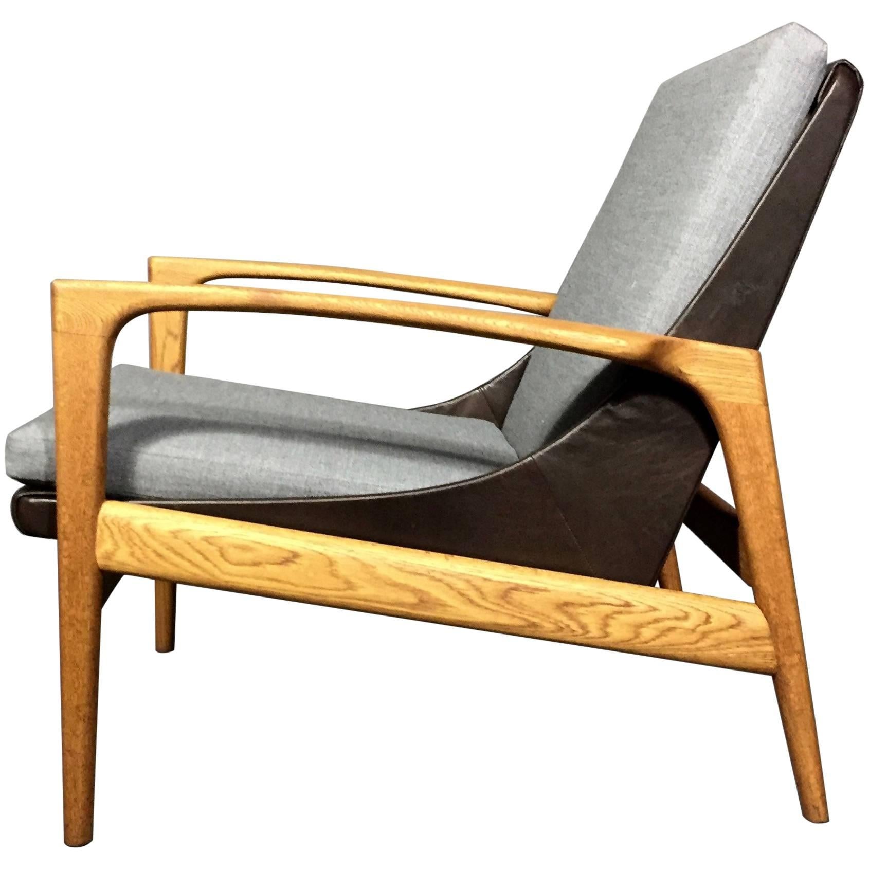1950s Ib Kofod-Larsen Attributed Lounge Chair, AB Trensums, Sweden For Sale