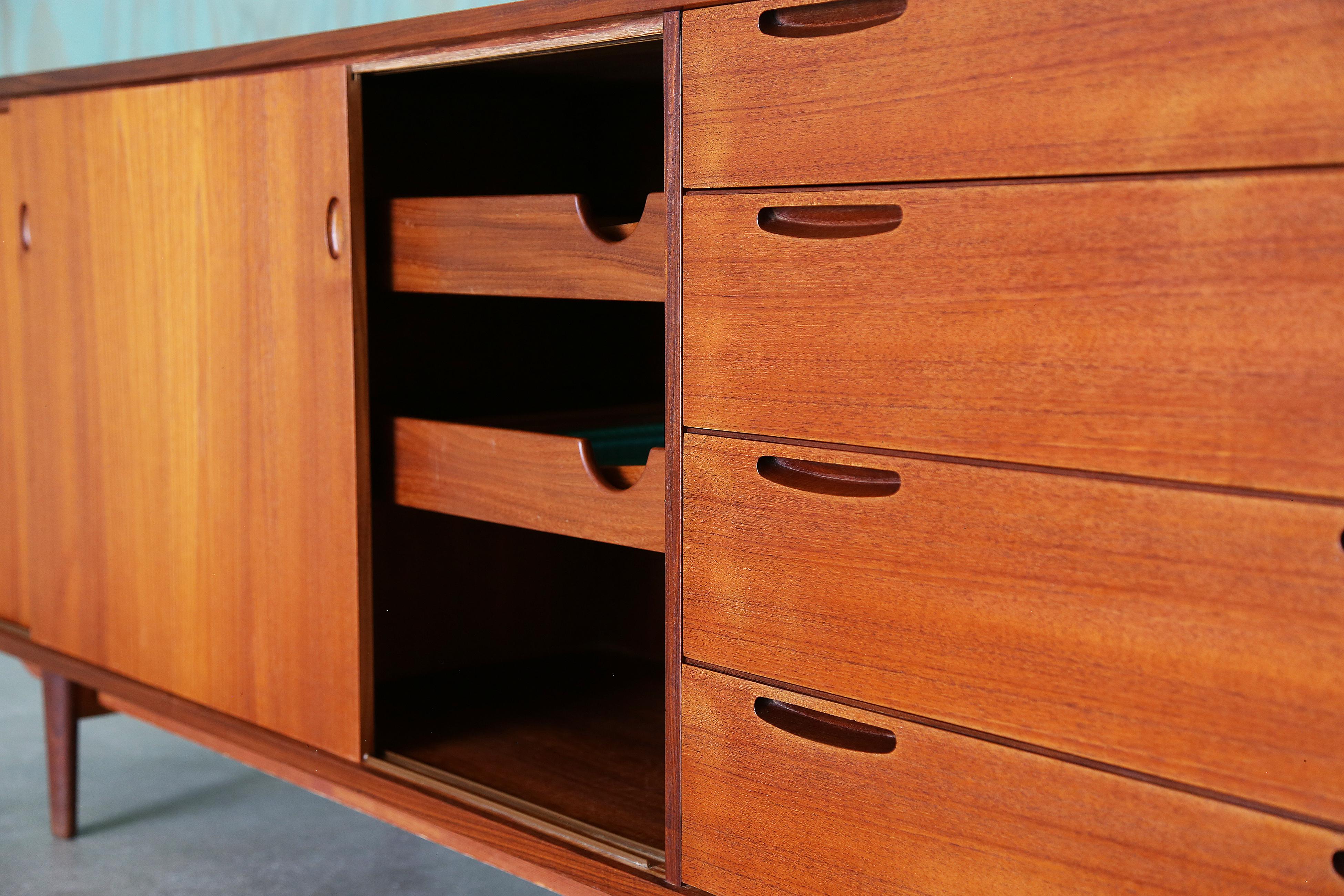 1950s Ib Kofod-Larsen for Clausen and Sons Denmark Teak Sideboard Buffet For Sale 8