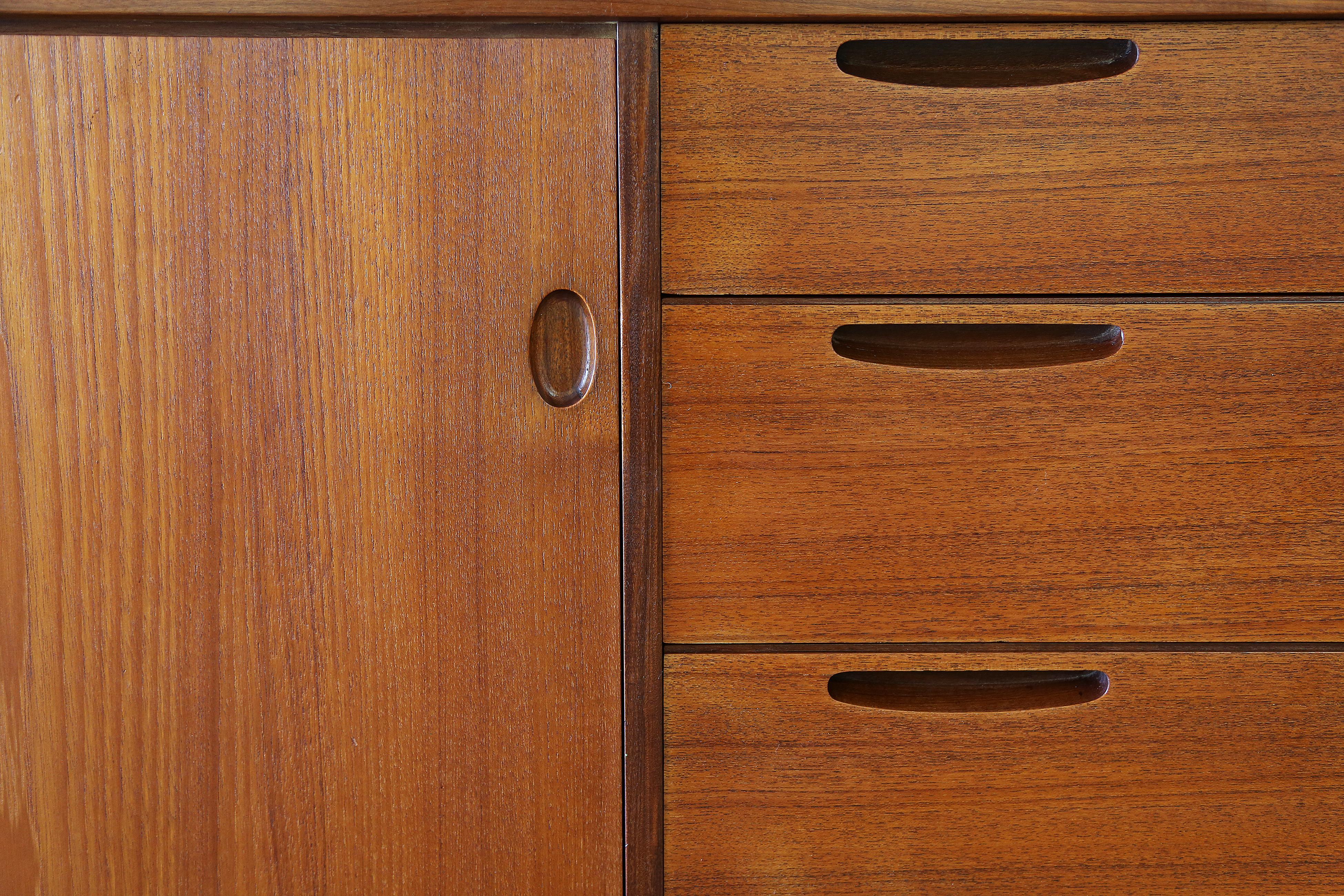 Mid-20th Century 1950s Ib Kofod-Larsen for Clausen and Sons Denmark Teak Sideboard Buffet For Sale