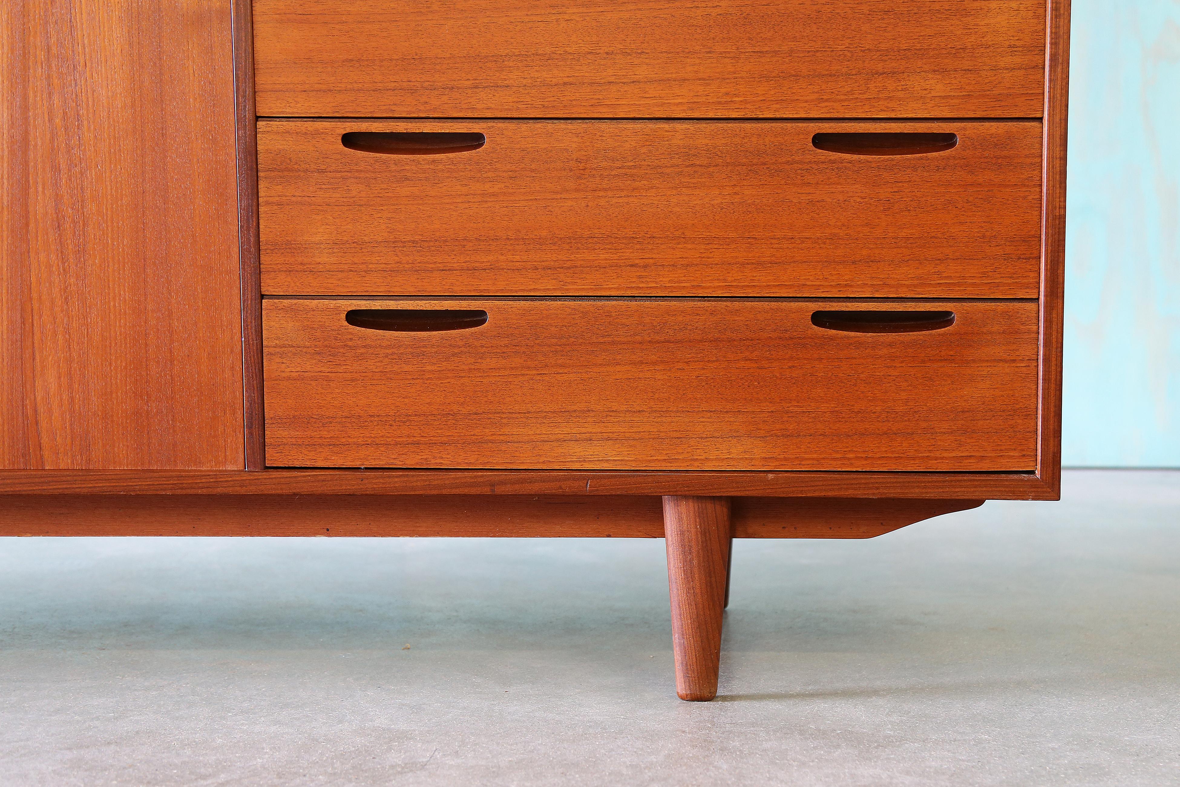 1950s Ib Kofod-Larsen for Clausen and Sons Denmark Teak Sideboard Buffet For Sale 1