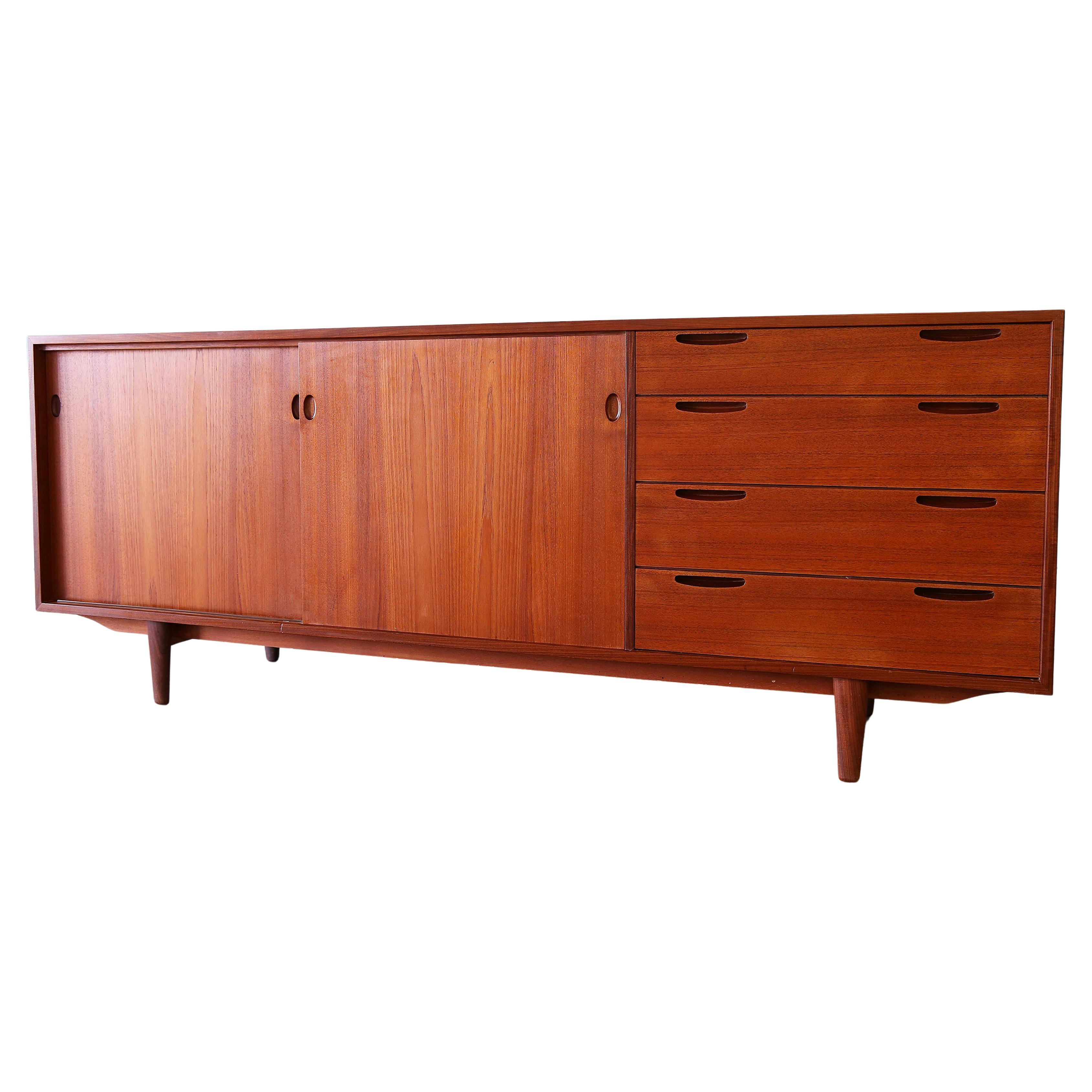 1950s Ib Kofod-Larsen for Clausen and Sons Denmark Teak Sideboard Buffet For Sale