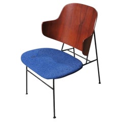 1950s Ib Kofod-Larsen "Penguin" Iron and Molded Birch Danish Lounge Chair