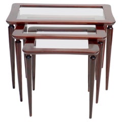 1950s Ico Parisi Italian Design Mahogany Nesting Tables