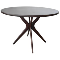 1950s Ico Parisi Style Italian Round Pedestal Table