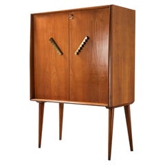 1950s Ico Parisi Wood Cabinet with Brass Details