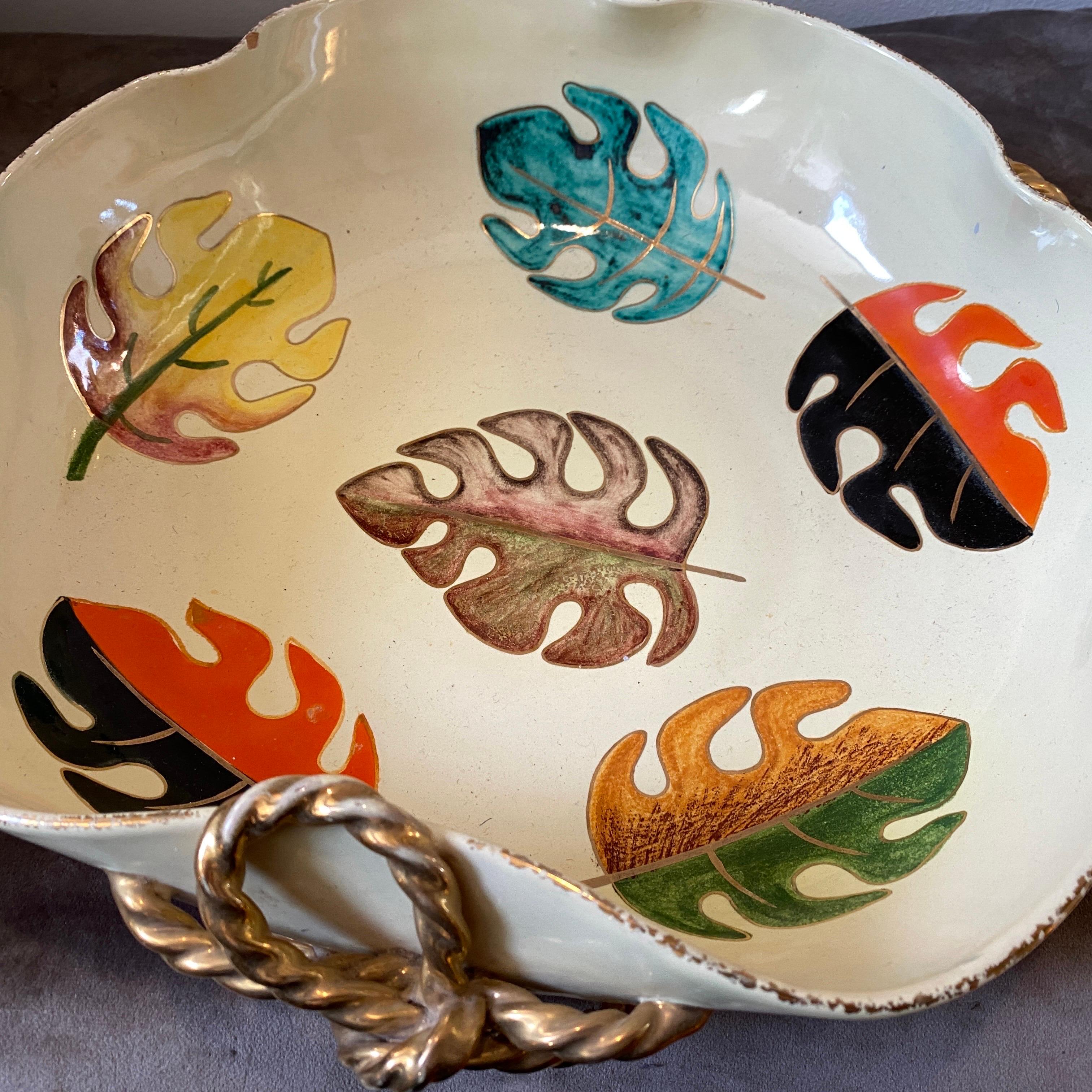 Hand-Painted 1950s Iconic Mid-Century Modern Ceramic Italian Centerpiece by Pucci