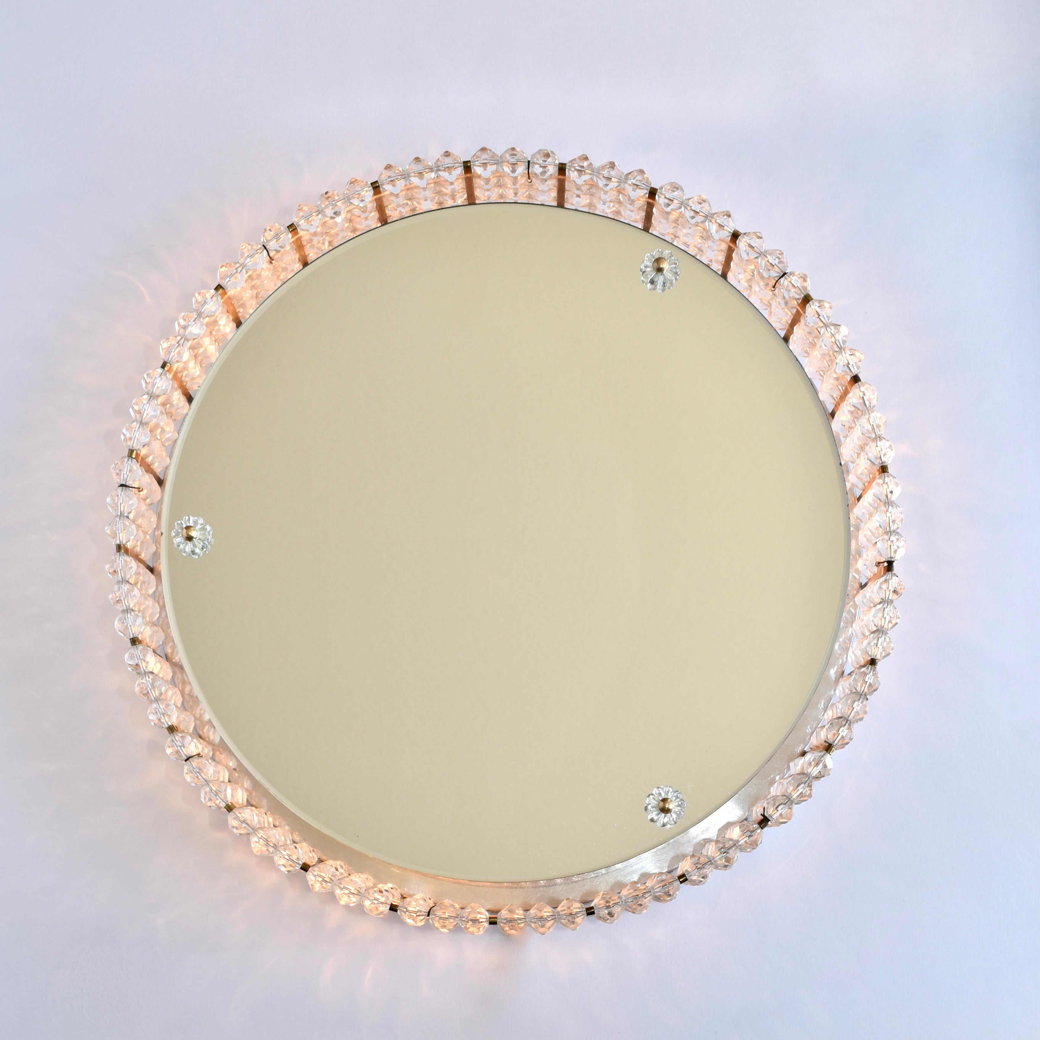Miroir éclairé des années 1950 par Rupert Nikoll, Autriche en vente 2