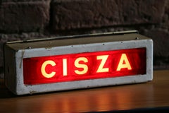 1950s Illuminated Theater Sign “Cisza”, Meaning “Silence”