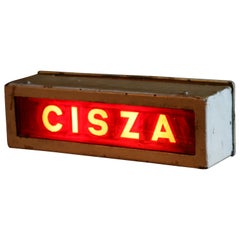 Vintage 1950s Illuminated Theater Sign “Cisza”, Meaning “Silence”