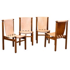 1950's Ilmari Tapiovaara Chairs in Leather and Beech