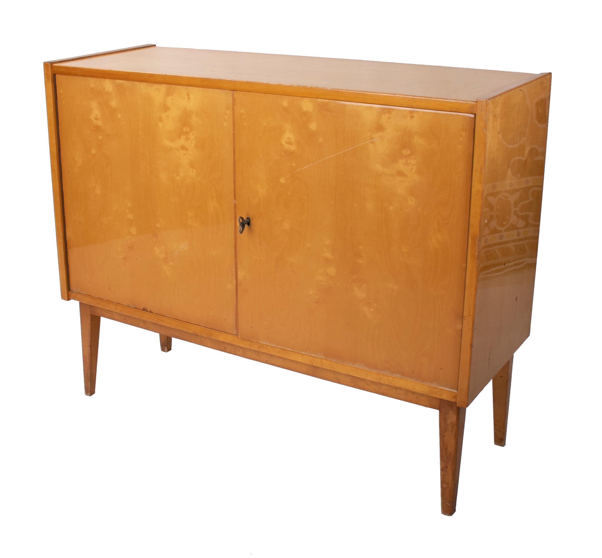 European 1950s Imexcotra Two-Door Cabinet with Lock For Sale