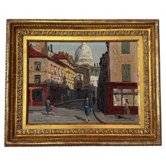 1950s Impressionist French Cityscape Oil Painting, Prudnikov (American, 1914)