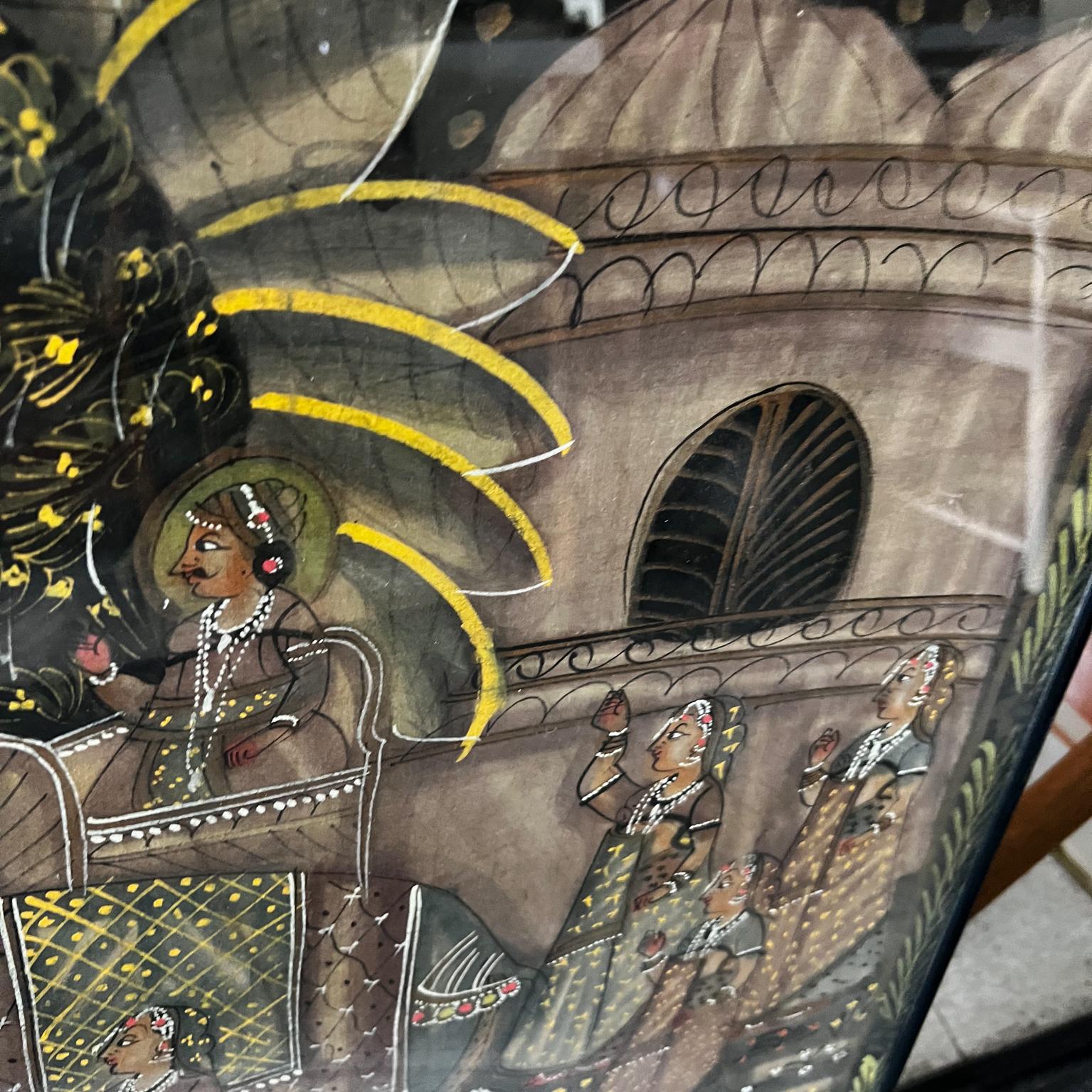 1950s India Silk Batik Artwork Regal Procession Elephant Pageantry 3