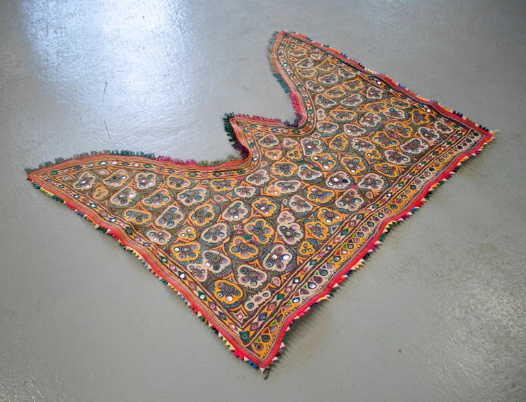 1950s Indian Hand Sewn Silk Patchwork Wedding Decoration with Vibrant ...