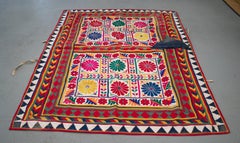 1950s Indian Hand Sewn Silk Wedding Decorations with Vibrant Colors