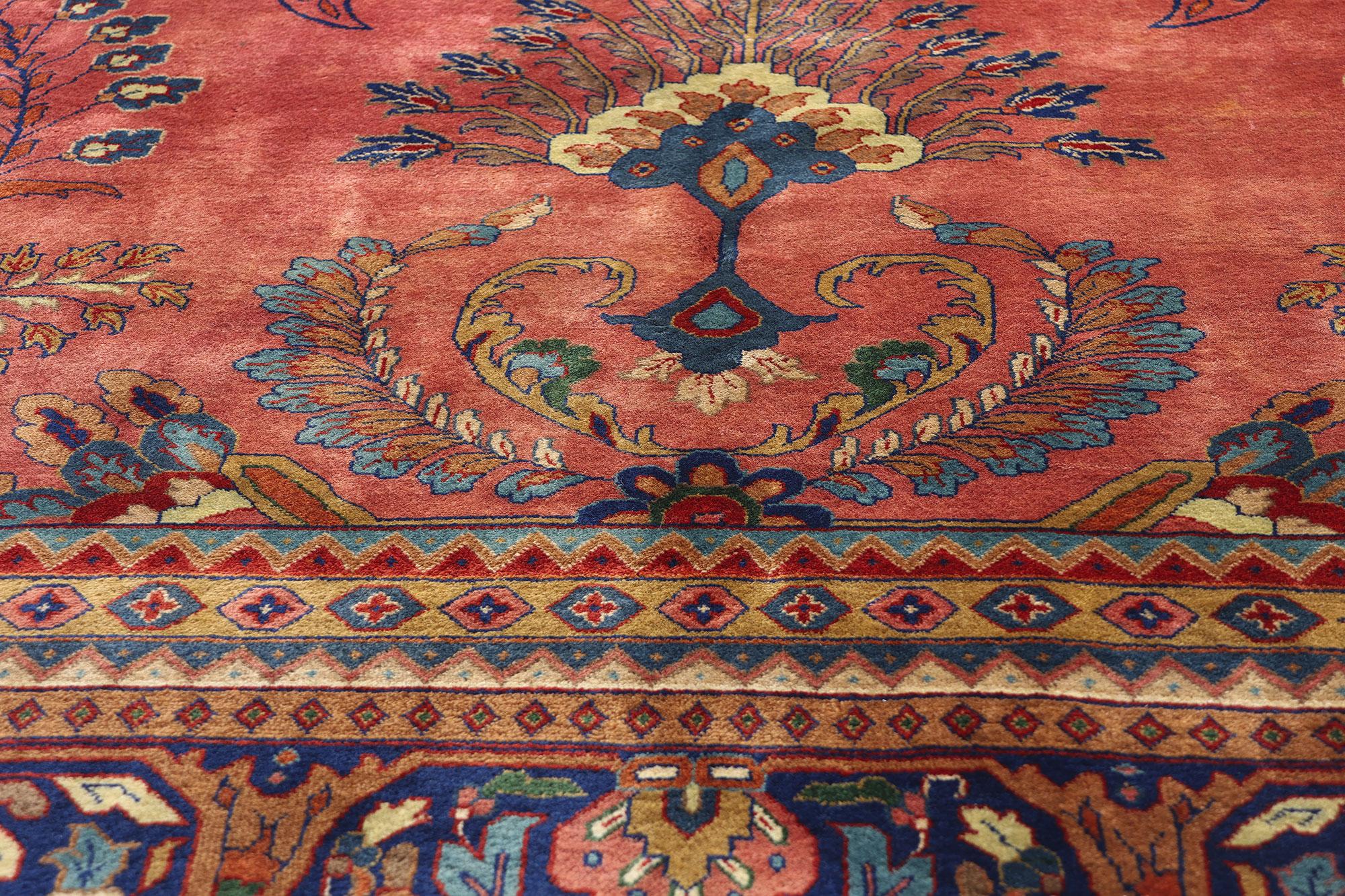 Annodato a mano Tappeto Sarouk indiano persiano degli anni '50 con stile moderno in vendita