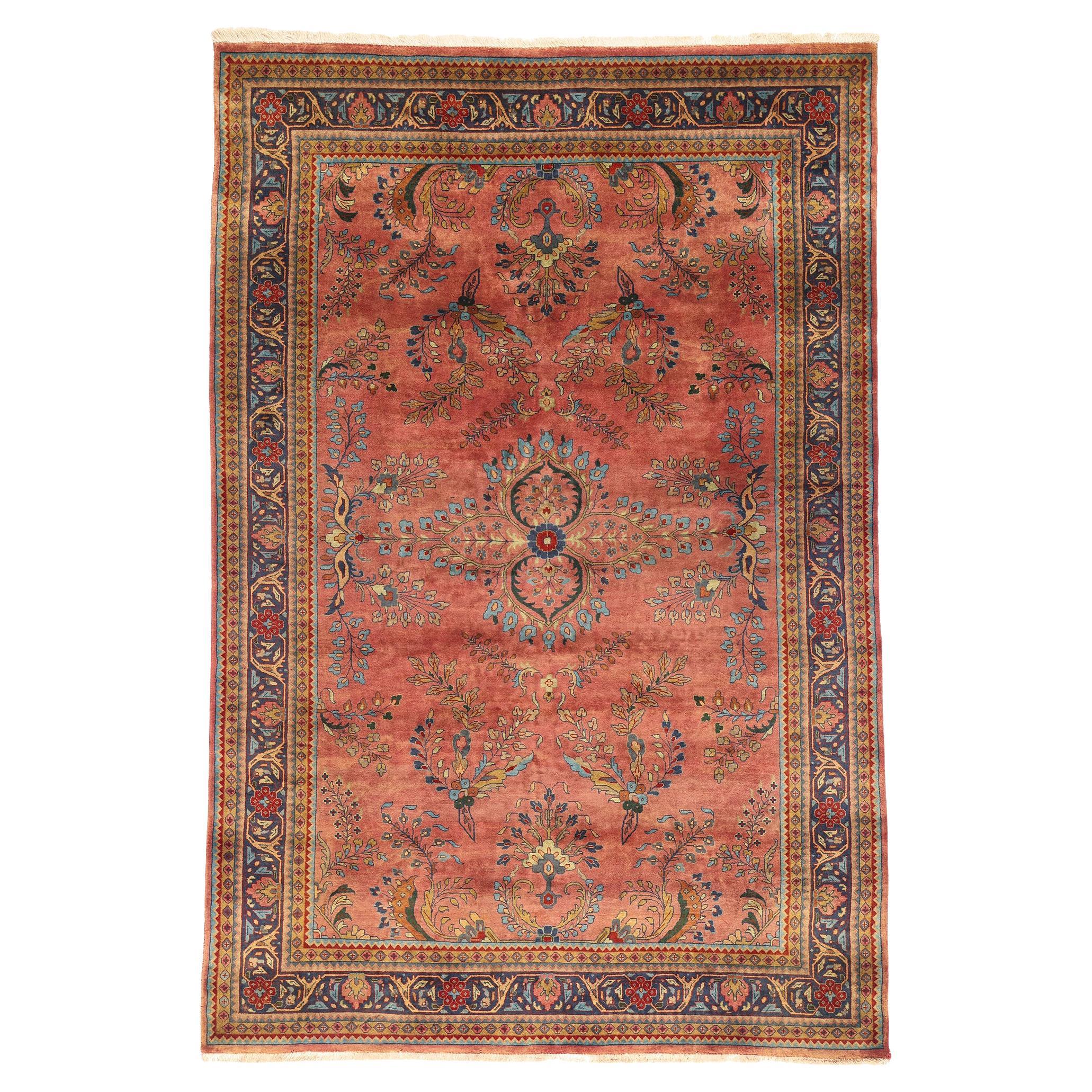 1950's Indian Sarouk Carpet with Modern Style