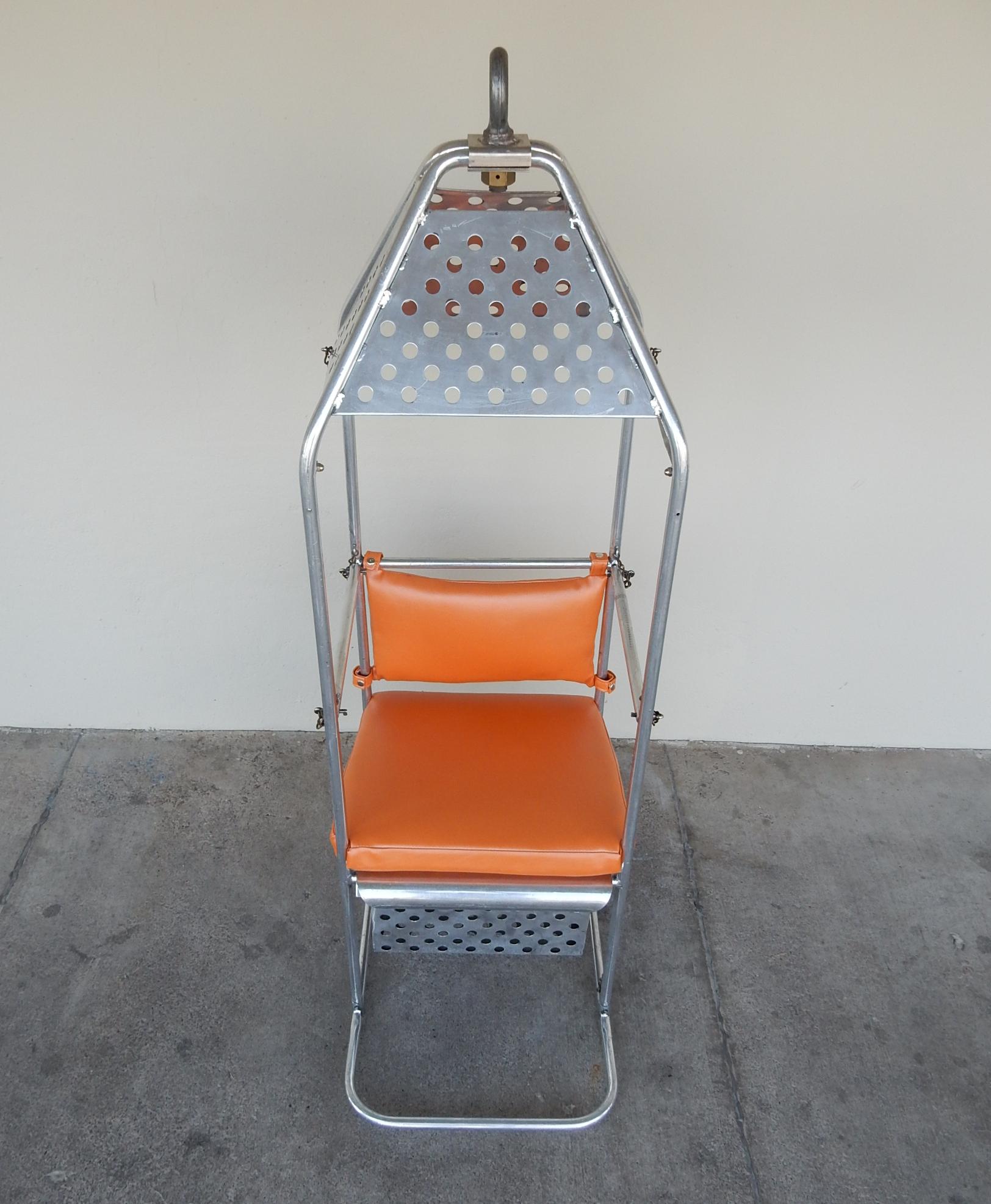 1950s Industrial Aluminum Crane or Airplane Hoist Canopy Chair For Sale 4