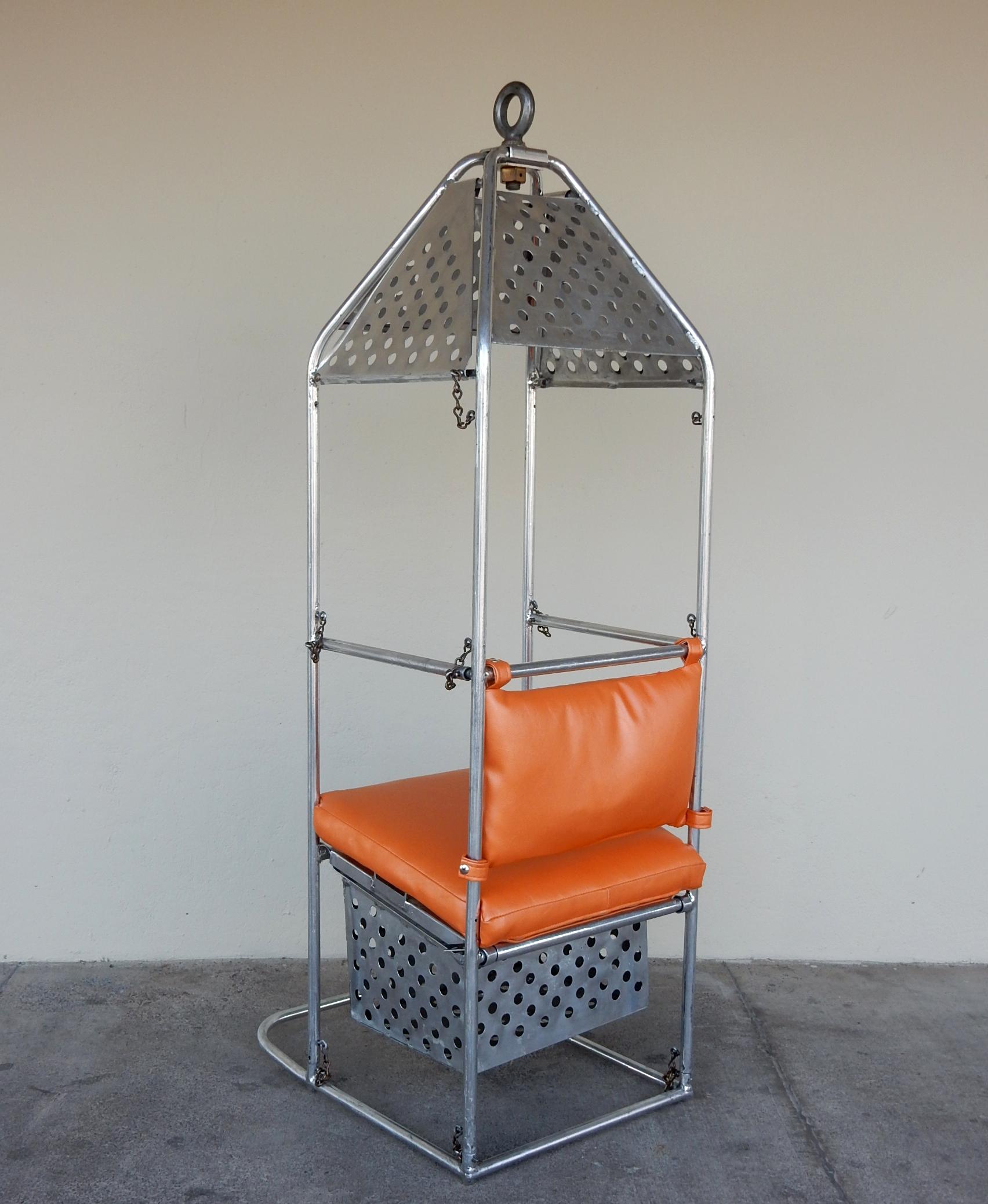 1950s Industrial Aluminum Crane or Airplane Hoist Canopy Chair For Sale 5