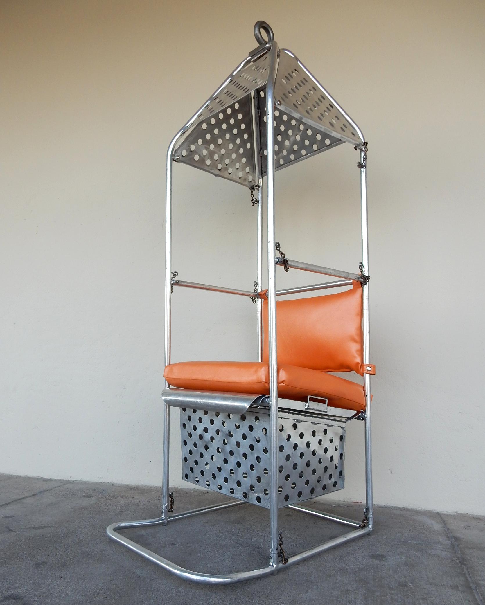 1950s Industrial Aluminum Crane or Airplane Hoist Canopy Chair For Sale 6