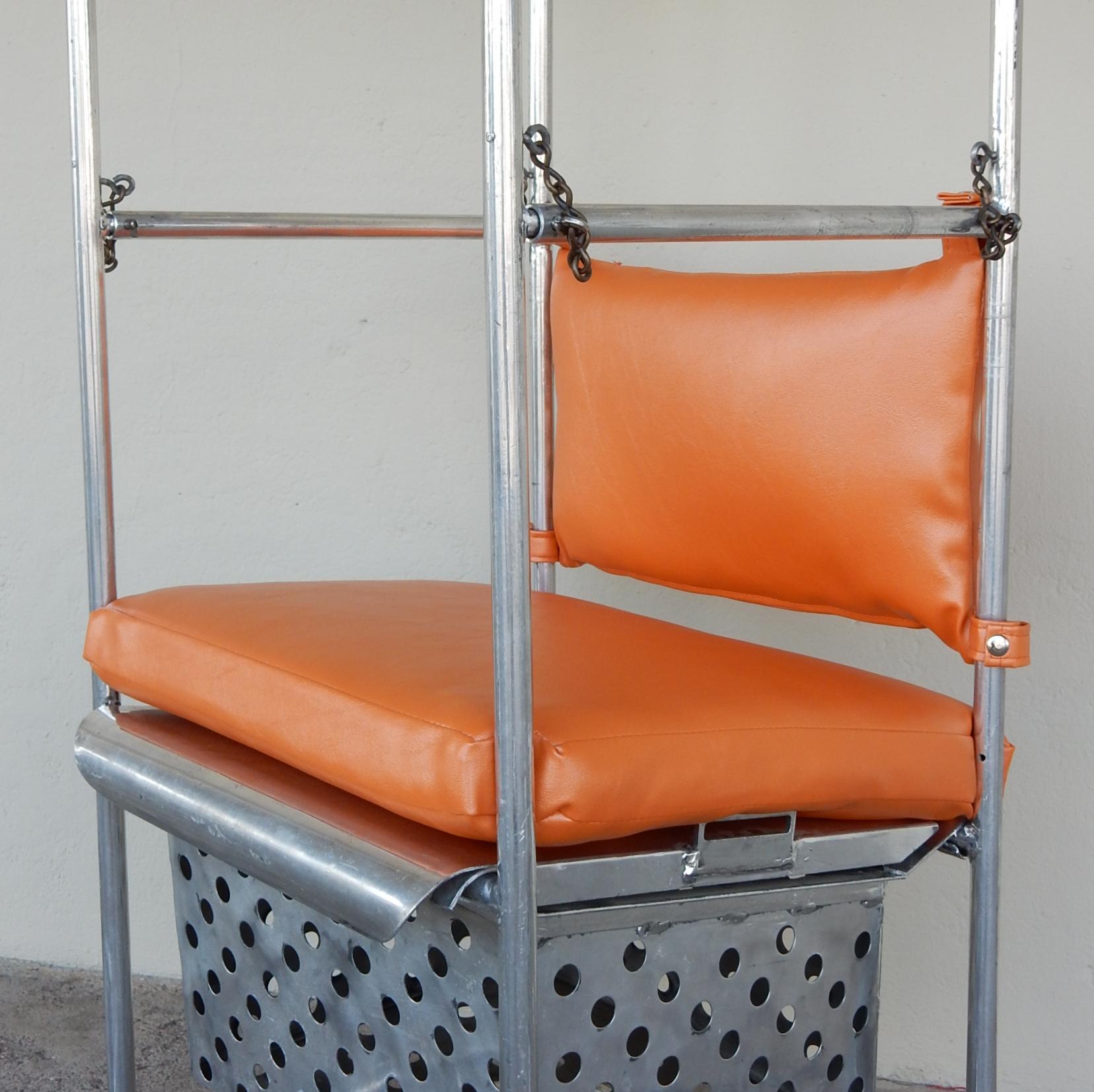 1950s Industrial Aluminum Crane or Airplane Hoist Canopy Chair For Sale 1