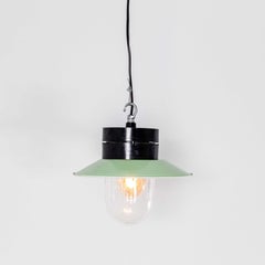 Lampade a sospensione industriali in bachelite degli anni '50