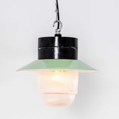 Lampade a sospensione industriali in bachelite degli anni '50