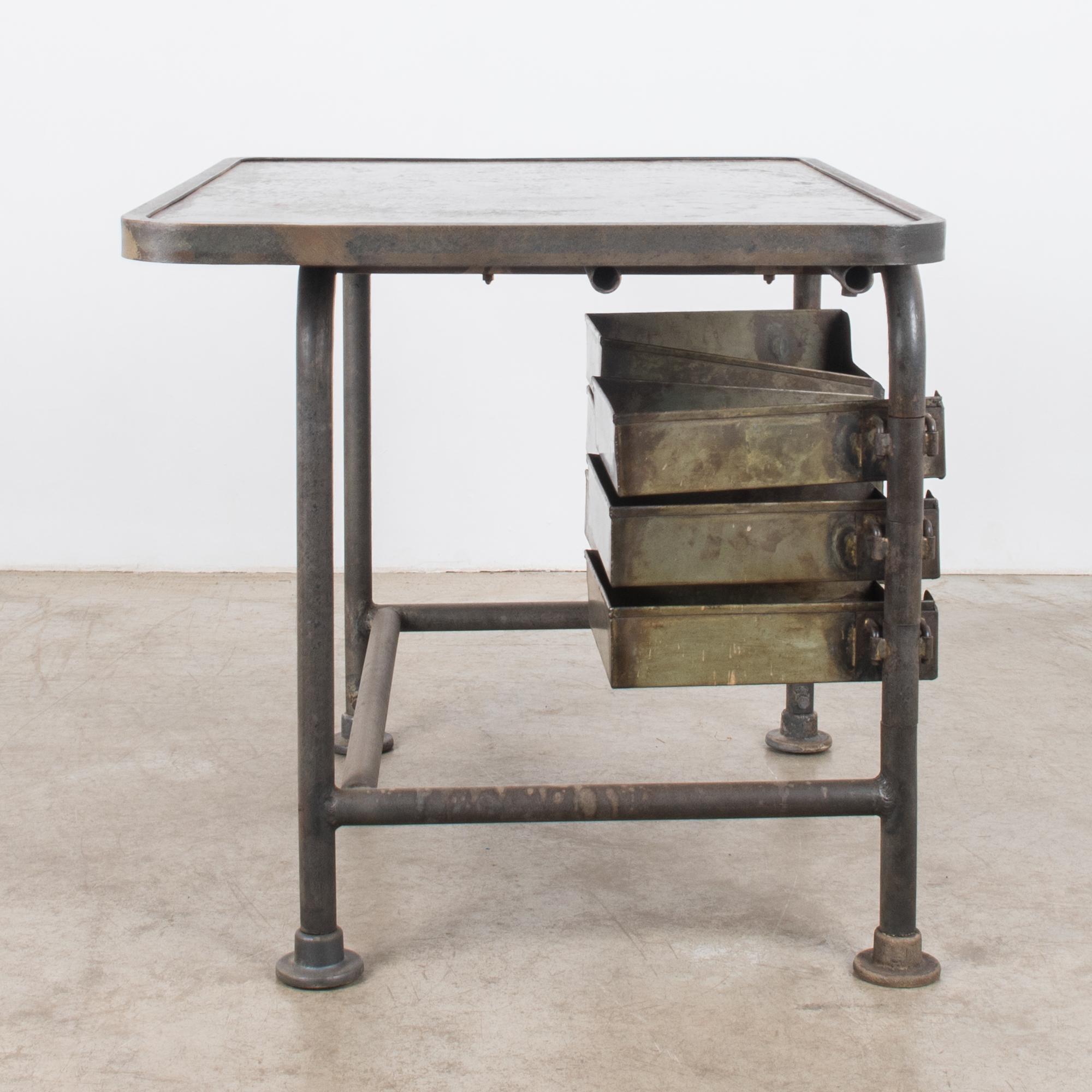 Mid-20th Century 1950s Industrial Belgian Work Table