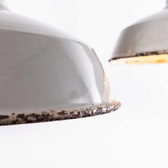 1950's Industrial Benjamin Enamelled Grey Pendant Lamps - Large Batch Available