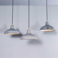 1950’s Industrial Benjamin Enamelled Grey Pendant Lamps (Model 2) - 14 Inch