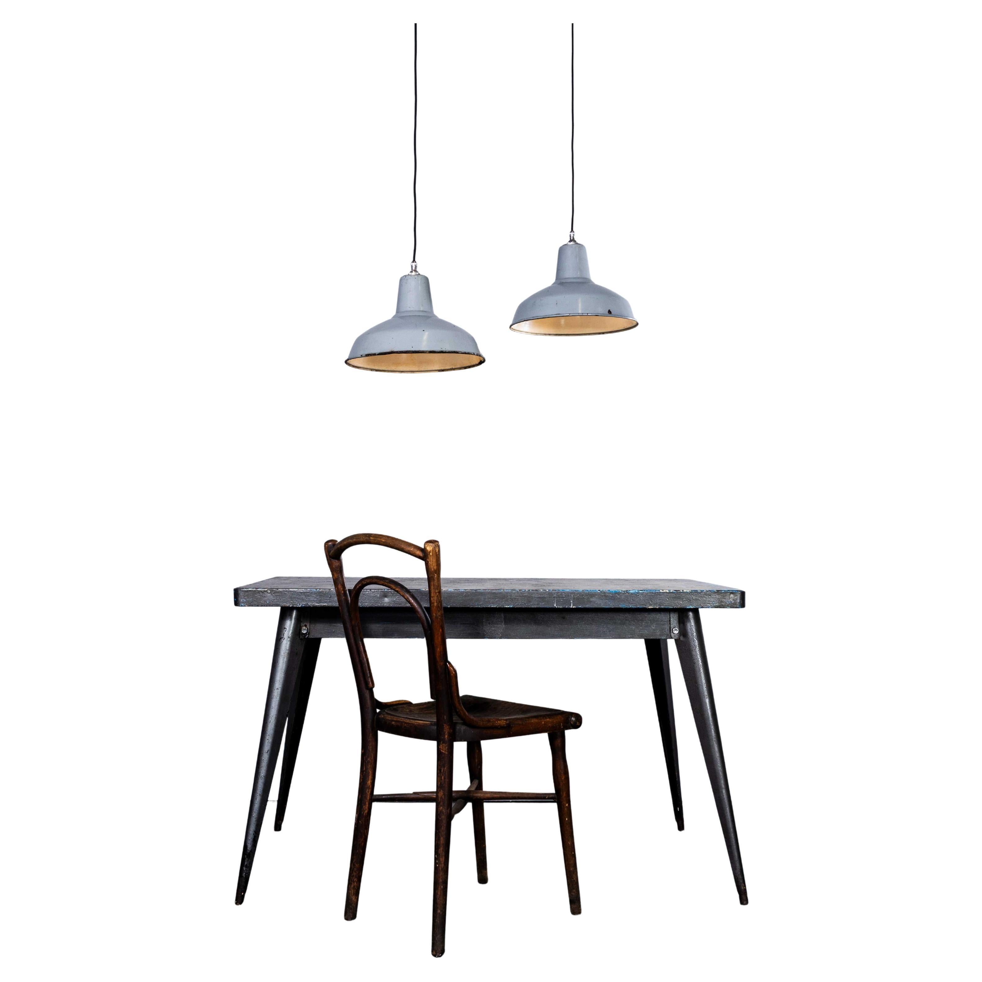 1950’s Industrial Benjamin Enamelled Grey Pendant Lamps (Model 3) - 14 Inch